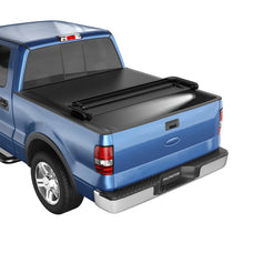 POLEMOTOR 6.5FT Soft Quad Fold Truck Bed Tonneau Cover For 2004-2008 Ford F150 Fleetside (Excl. Raptor Series)