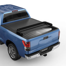 5.5FT Soft Quad-Fold Tonneau Cover For 2007-2013 Toyota Tundra Truck Bed w/ Led Lamp