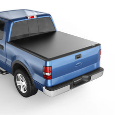 5.5FT Soft Roll Up Tonneau Cover For 2004-2014 Ford F-150 Styleside Truck Bed w/ LED Lamp