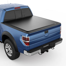 POLEMOTOR 8FT Soft Roll-Up Tonneau Cover For 2009-2014 Ford F150 Truck Bed (Excl. Raptor Series)