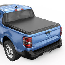 4.6FT Soft Roll Up Tonneau Cover For 2022-2024 Ford Maverick Truck Bed w/LED Lamp