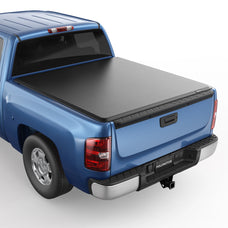 8FT Soft Roll Up Tonneau Cover For 1988-2007 Chevy Silverado GMC Sierra Truck Bed w/ LED