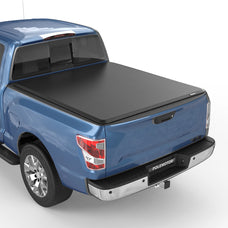 5.5FT Soft Roll Up Tonneau Cover For 2016-2023 Nissan Titan (NON-XD) Truck Bed w/ LED Bulb