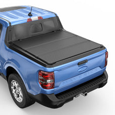 POLEMOTOR 4.6FT Hard Tonneau Cover for 2022-2024 Ford Maverick Tri-Fold Truck Bed Cover