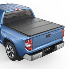 POLEMOTOR 5.5FT Hard Tonneau Cover For 2007-2013 Toyota Tundra Tri-Fold Truck Bed Cover