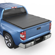 POLEMOTOR 5.5FT Hard Tonneau Cover For 2007-2013 Toyota Tundra Quad-Fold Truck Bed Cover