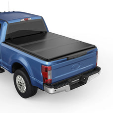 POLEMOTOR 6.8FT Hard Fiberglass Tonneau Cover For 1999-2024 Ford F-250/350 Super Duty Tri-Fold Truck Bed Cover