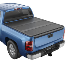 POLEMOTOR 6.5FT Hard Fiberglass Tonneau Cover For 2007-2013 Chevy Silverado GMC Sierra Tri-Fold Truck Bed Cover