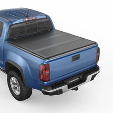 POLEMOTOR 6FT Hard Fiberglass Tonneau Cover For 2004-2012 Chevy Colorado GMC Canyon Tri-Fold Truck Bed Cover