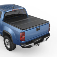 POLEMOTOR 5FT Hard Tri-Fold Tonneau Cover For 2015-2024 Chevy Colorado Truck Bed Cover